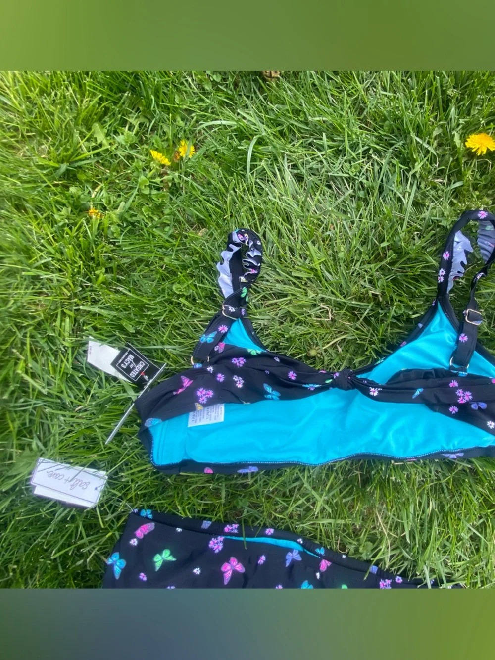 California Waves Plus Salt + Cove Plus Size Ruffled Butterfly-Print Swim 16/18